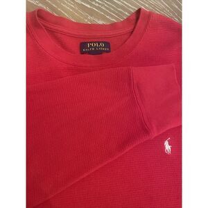 Polo Ralph Lauren Mens Waffle‎ Knit Thermal Long Sleeve RED Shirt XL EXCELLENT